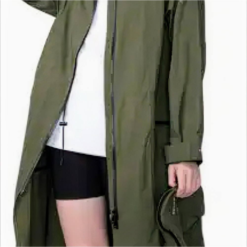 Voice Of Insiders Long Green Jacket Small Oversized Coat S Olive Green - Picture 6 of 13